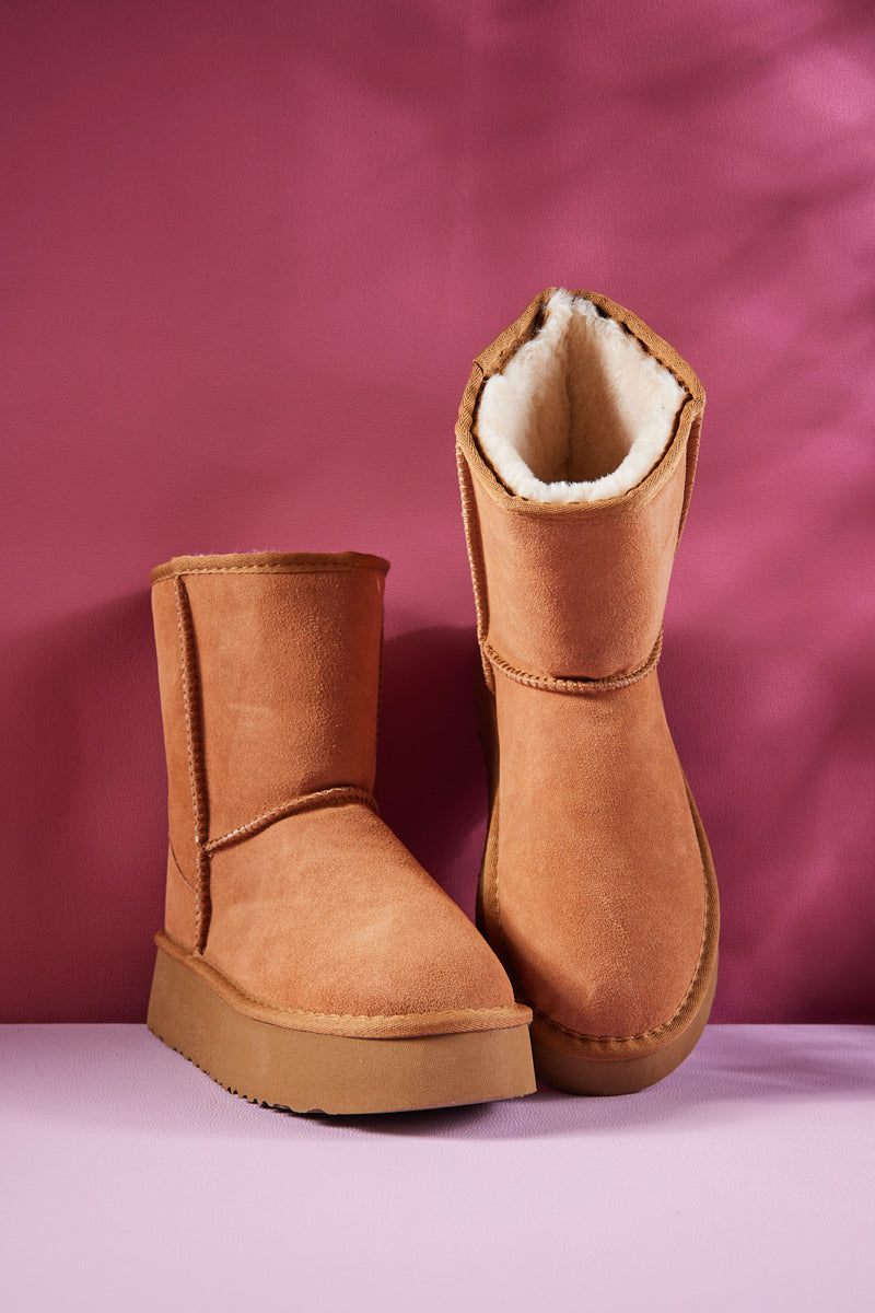 UGG Cloud Nine Platform Mini Boots - Chestnut