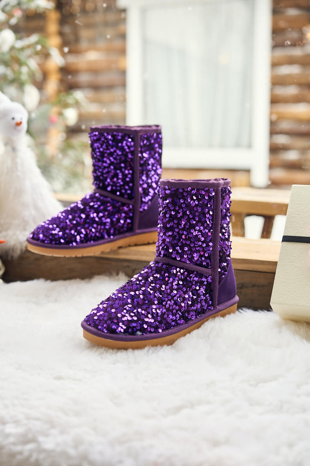 UGG Dallas Glam Sequin Shearling Boots - Violet
