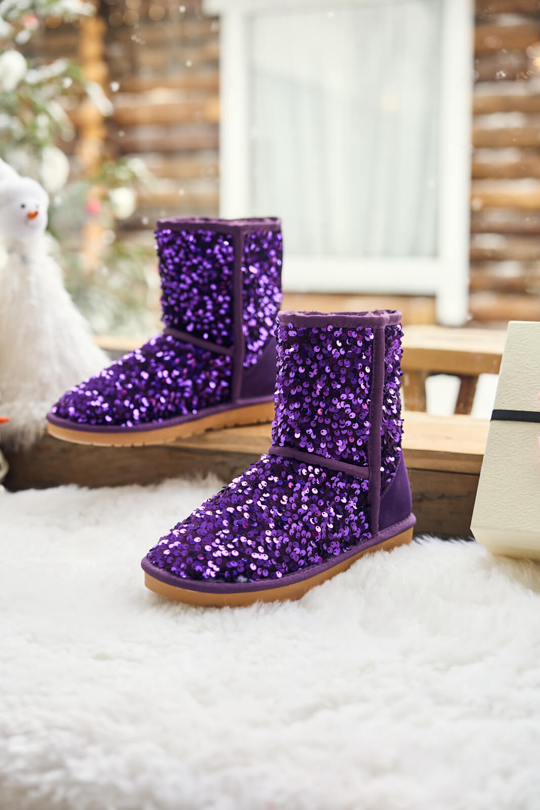 UGG Dallas Glam Sequin Shearling Boots - Violet