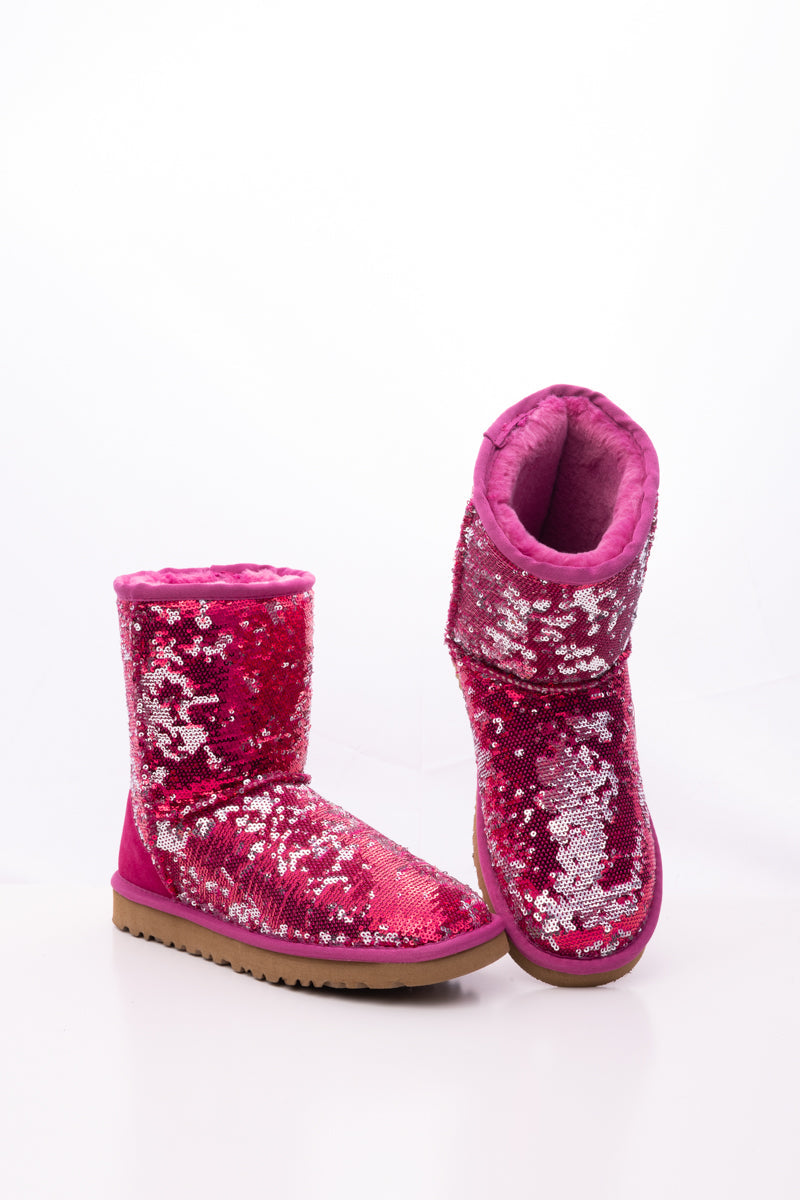 UGG Dallas Glam Sequin Shearling Boots - Rose Pink