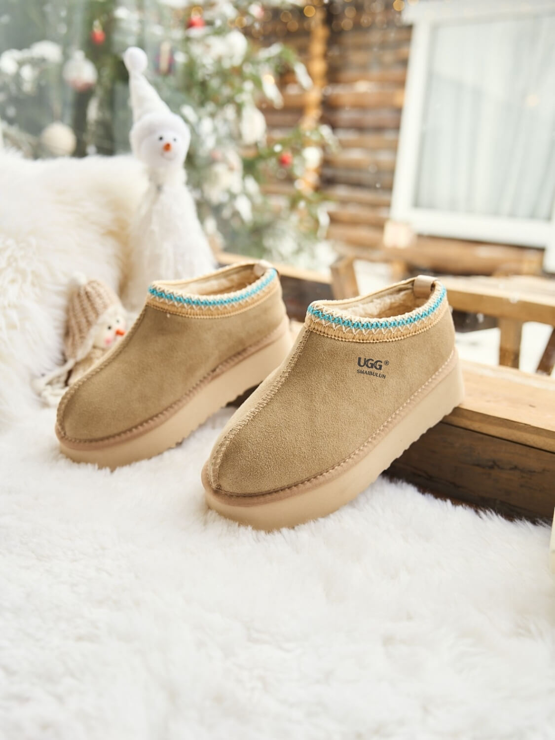 UGG Tassie X Tasman Platform Slipper Boot - Taupe