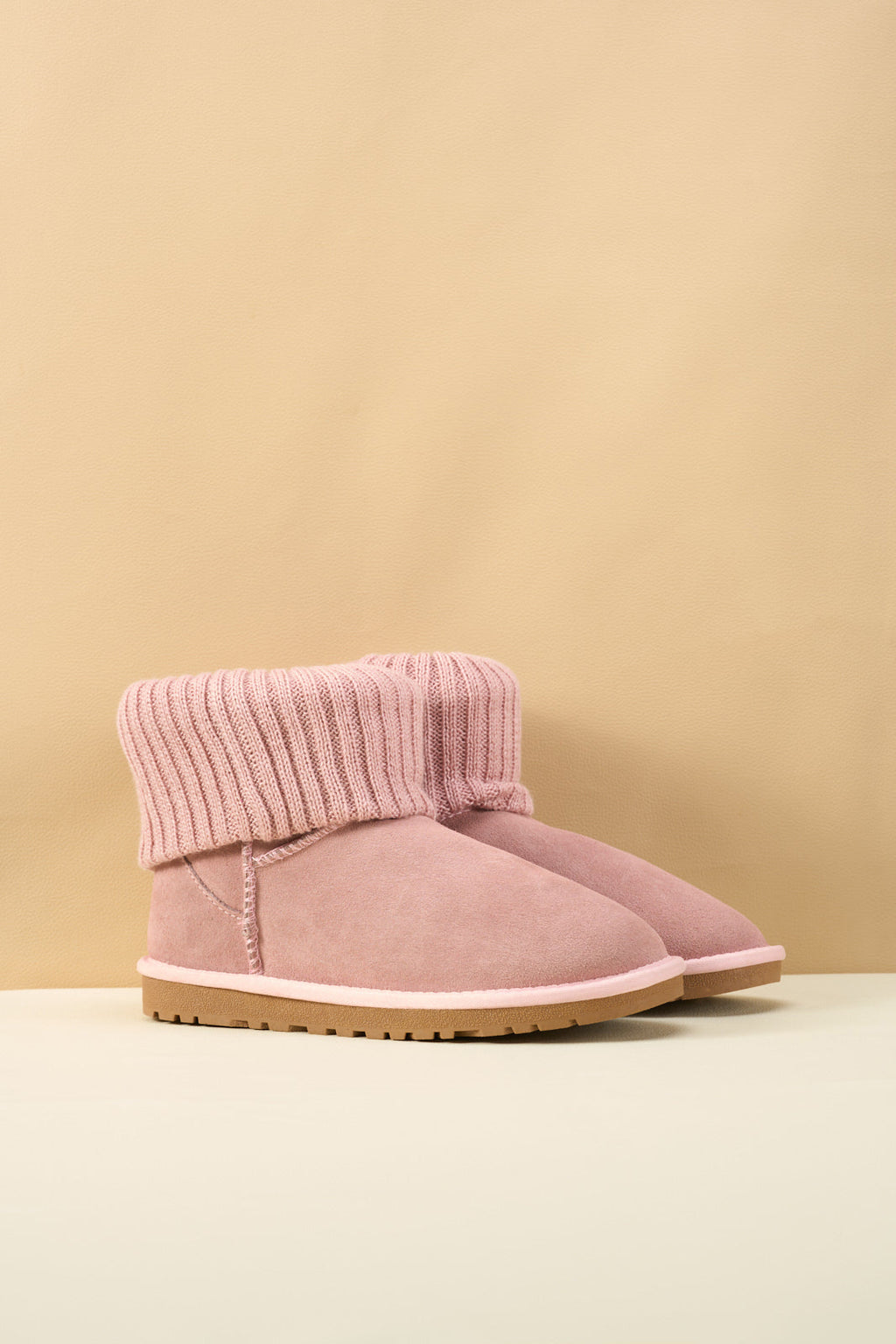 UGG Ankle Knit Stocking Mini Boots - Pink