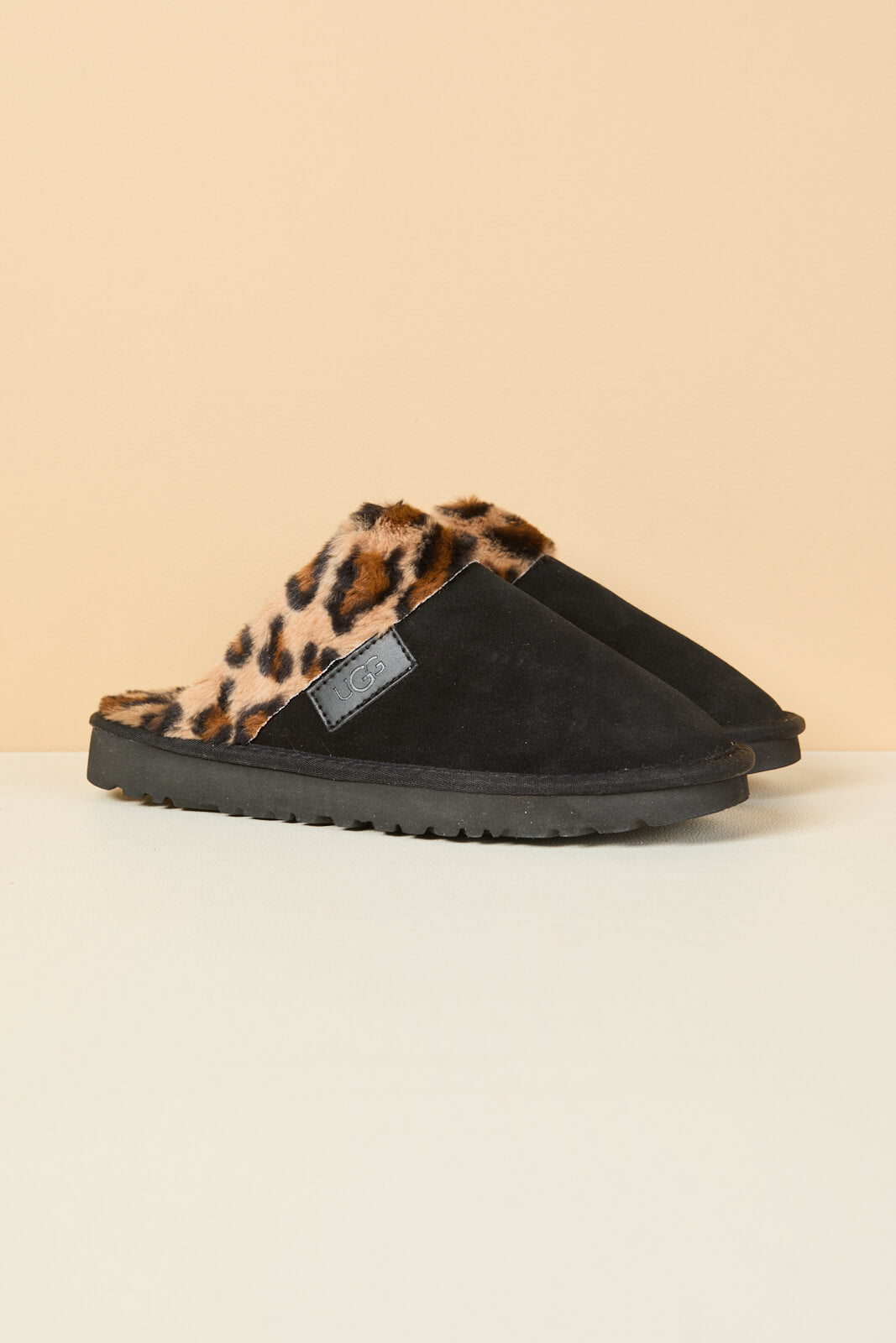 UGG Wild Whisper Animal Wool-Lined Slipper - Black