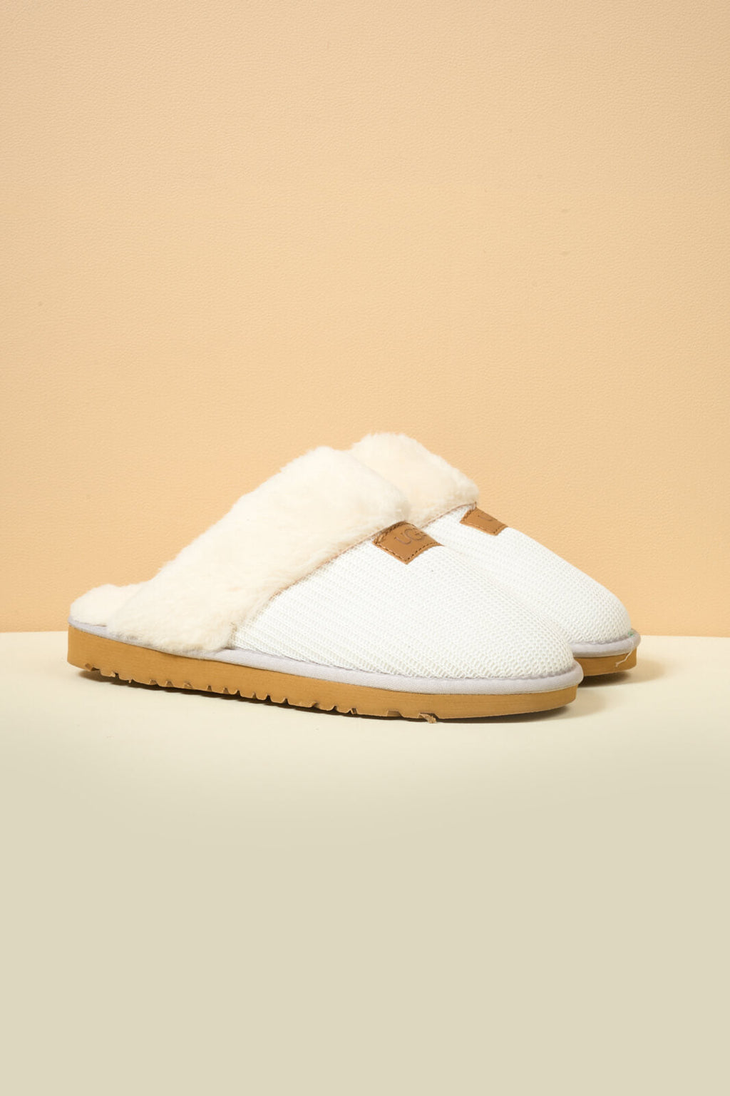 UGG Corduroy Knit Wool Blend Slipper - White