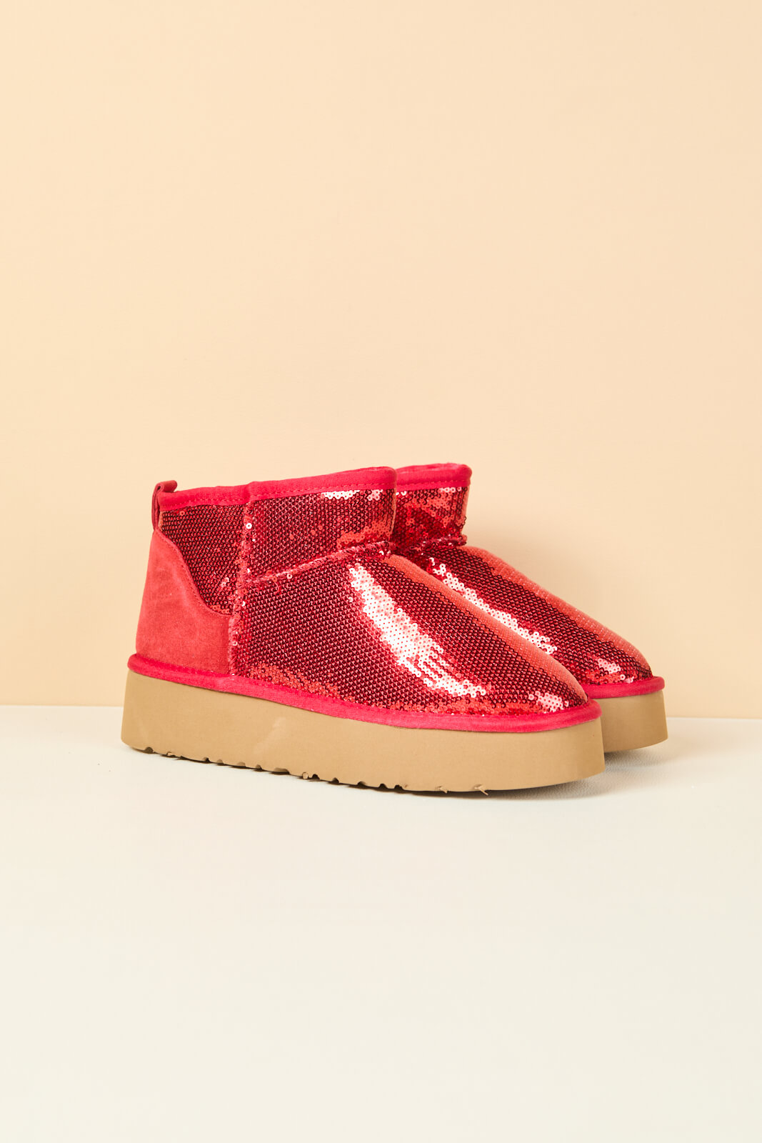 UGG Mini Glitter Low Ankle Platform Boots - Candy