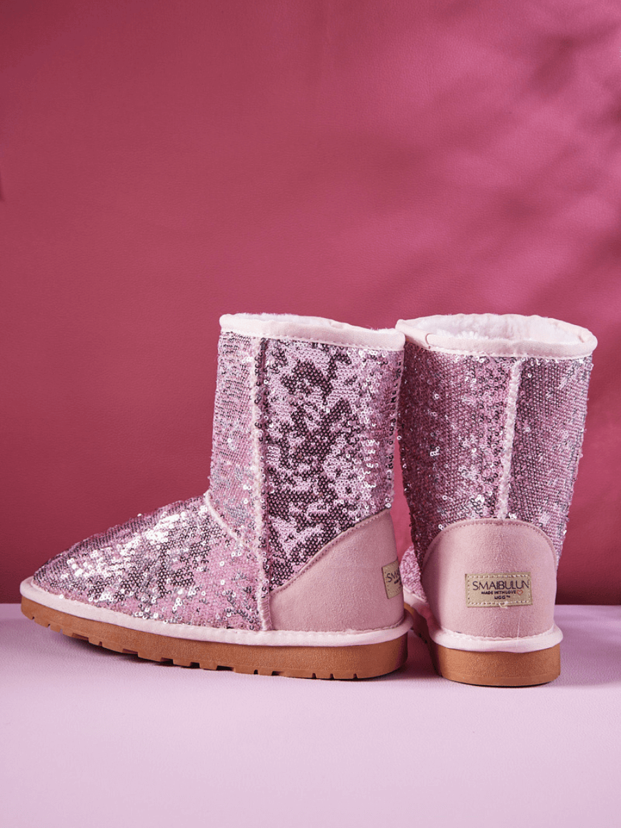 UGG Dallas Glam Sequin Shearling Boots - Pink