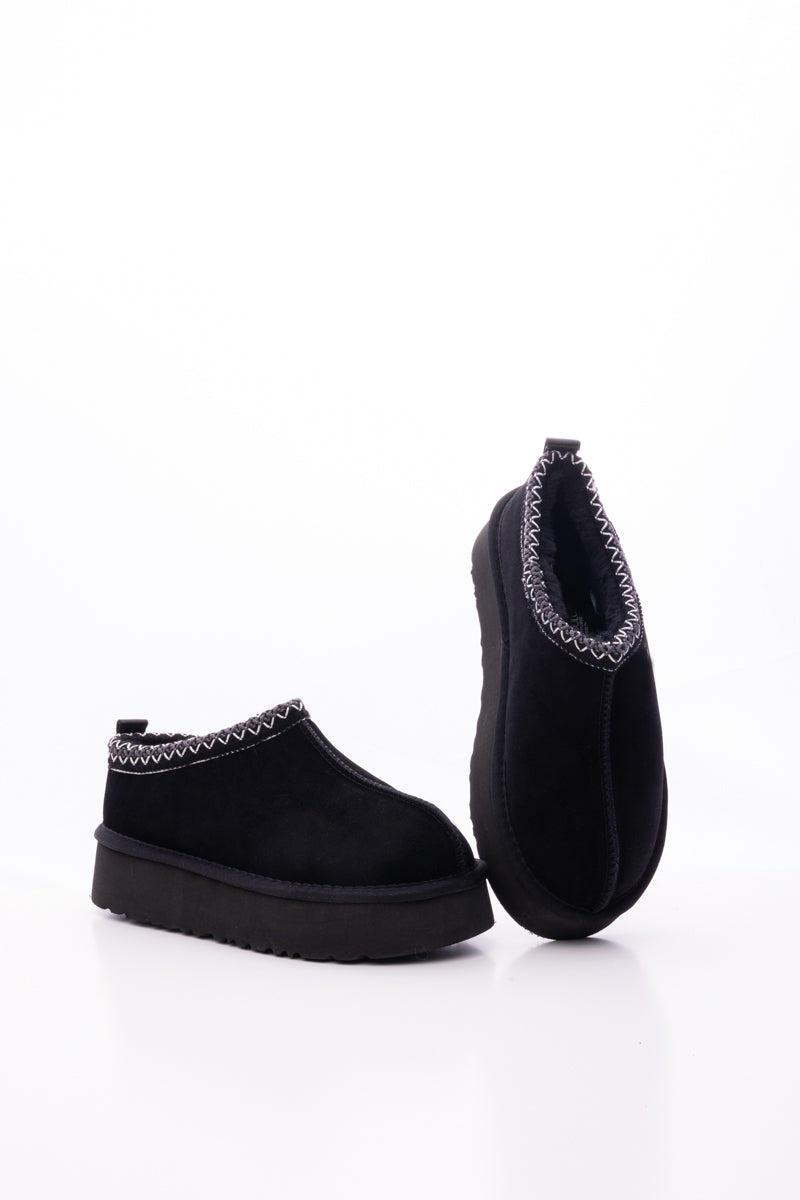 UGG Tazzy Mini Platform Low Ankle Slippers - Black