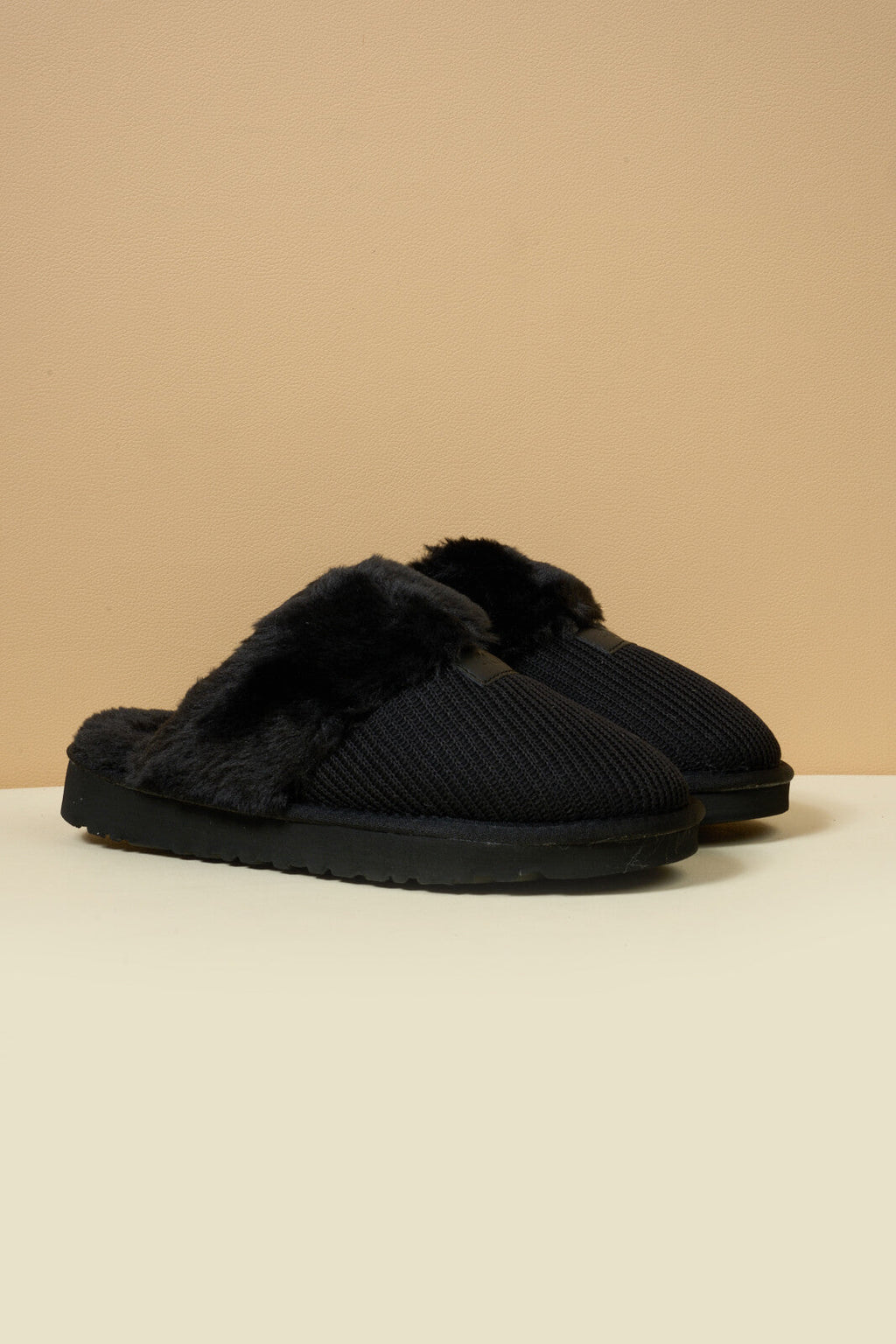UGG Corduroy Knit Wool Blend Slipper - Black