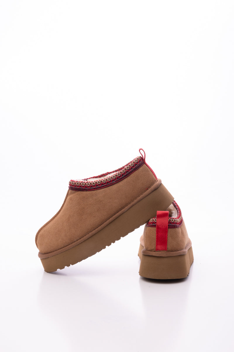 UGG Tazzy Mini Platform Low Ankle Slippers - Chestnut