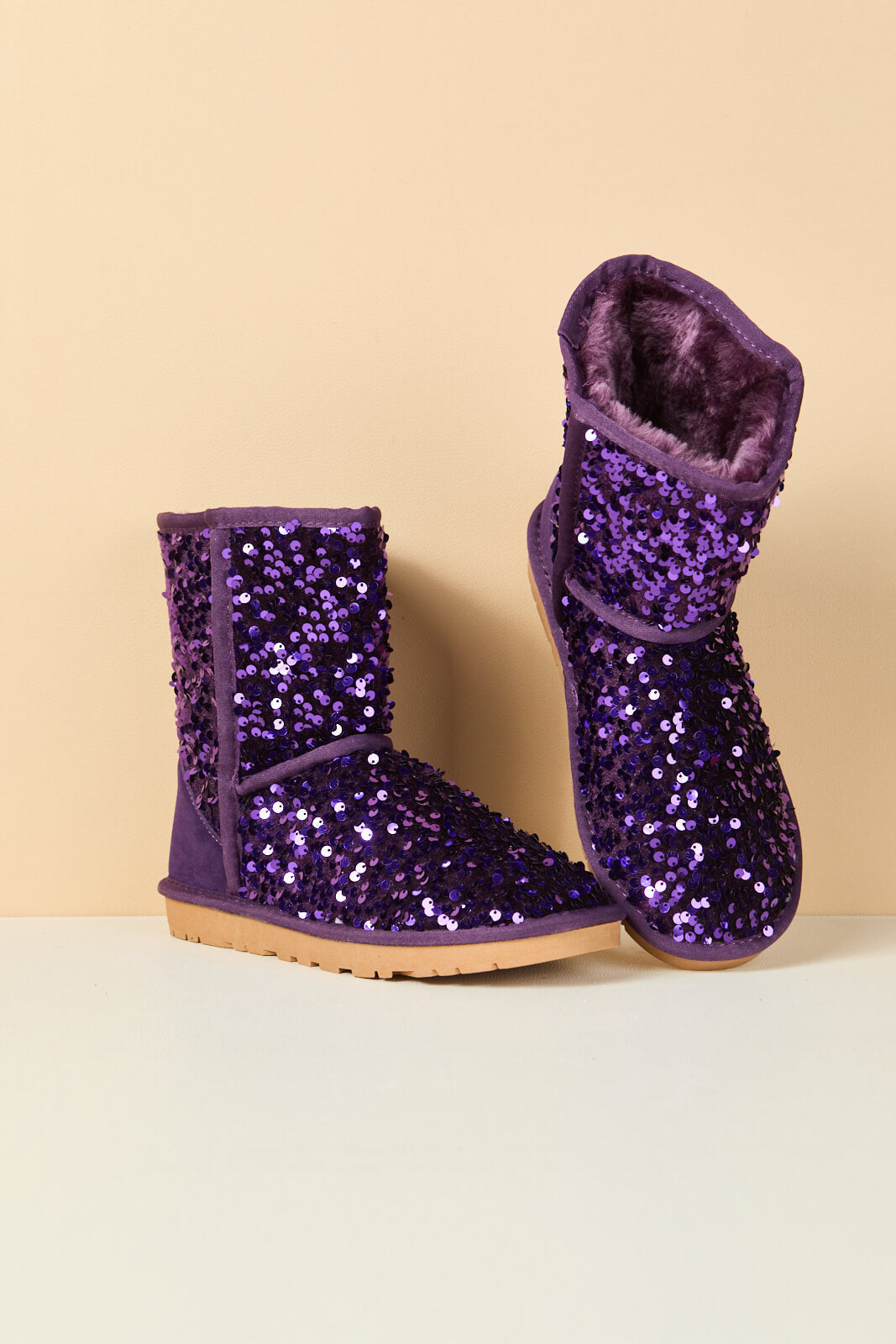 UGG Dallas Glam Sequin Shearling Boots - Violet