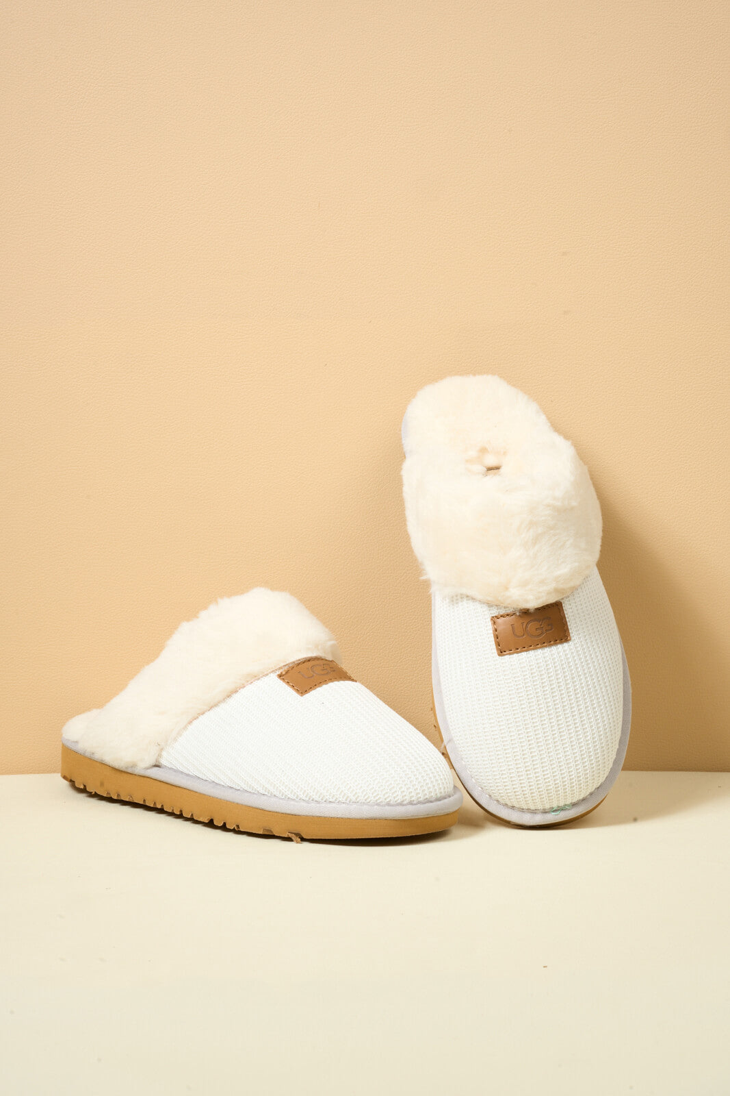 UGG Corduroy Knit Wool Blend Slipper - White