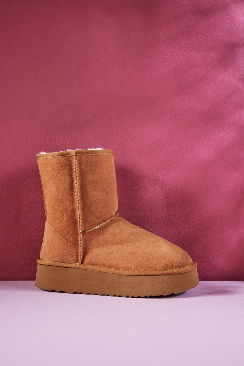 UGG Cloud Nine Platform Mini Boots - Chestnut