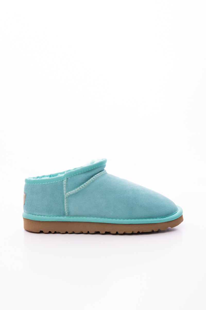 UGG Faux-Fur-Lined Suede Tasman Ankle Boot - Turquoise