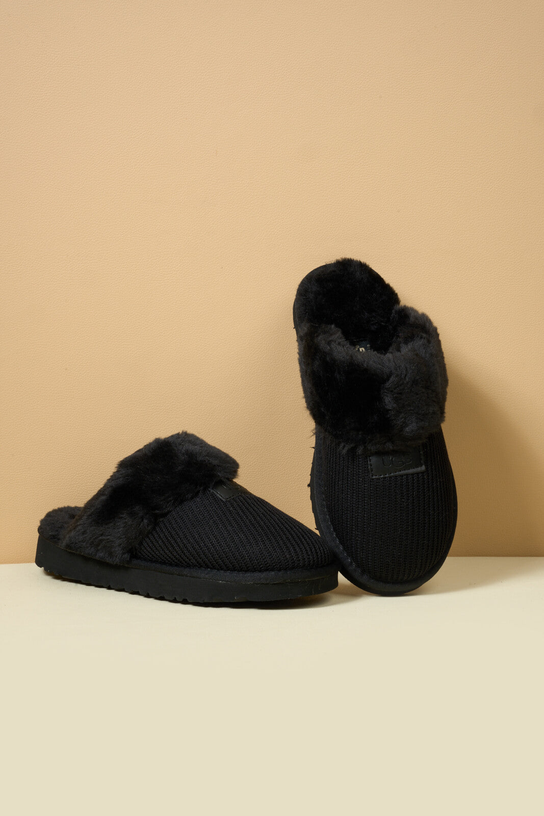 UGG Corduroy Knit Wool Blend Slipper - Black
