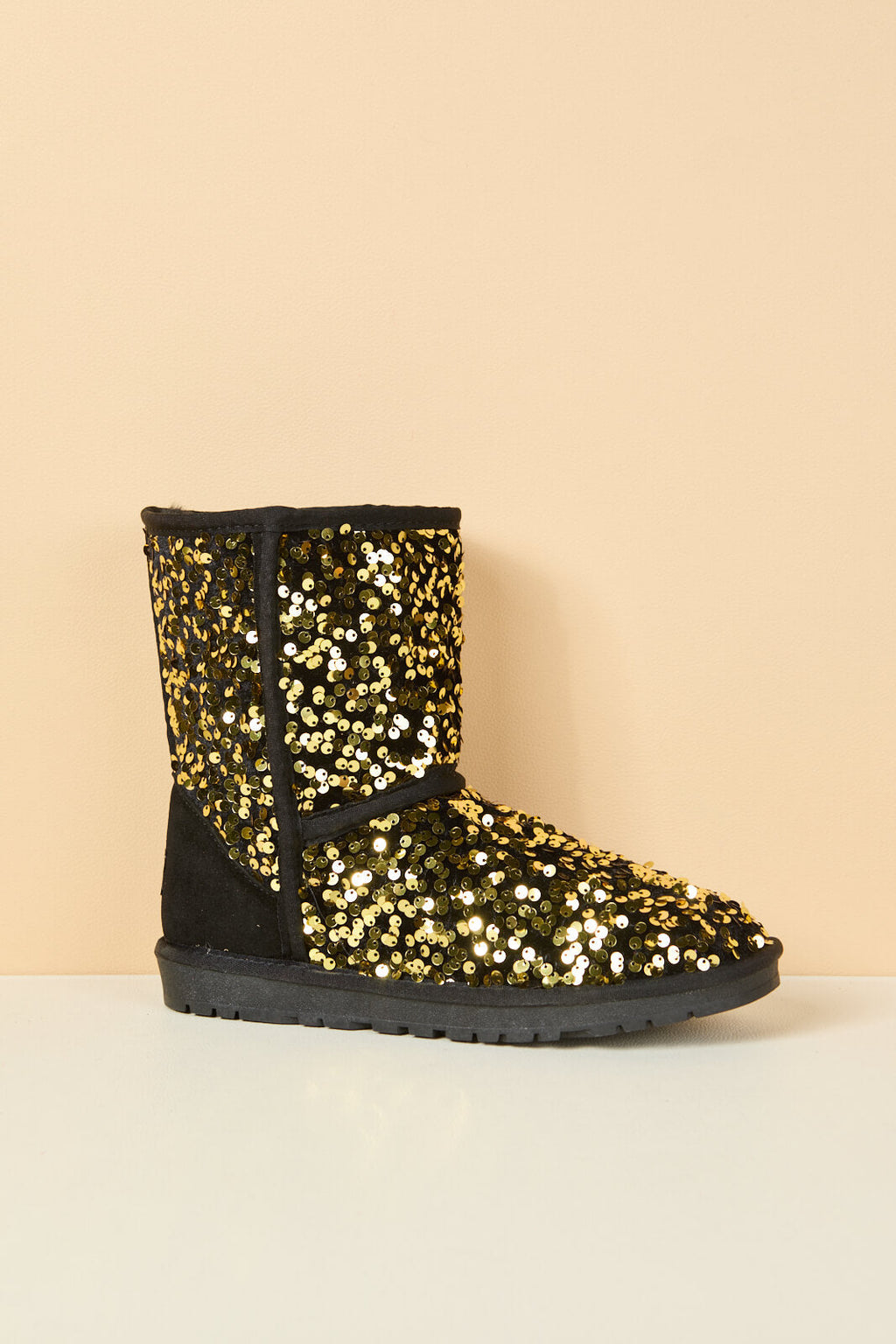 UGG Dallas Glam Sequin Shearling Boots - Gold