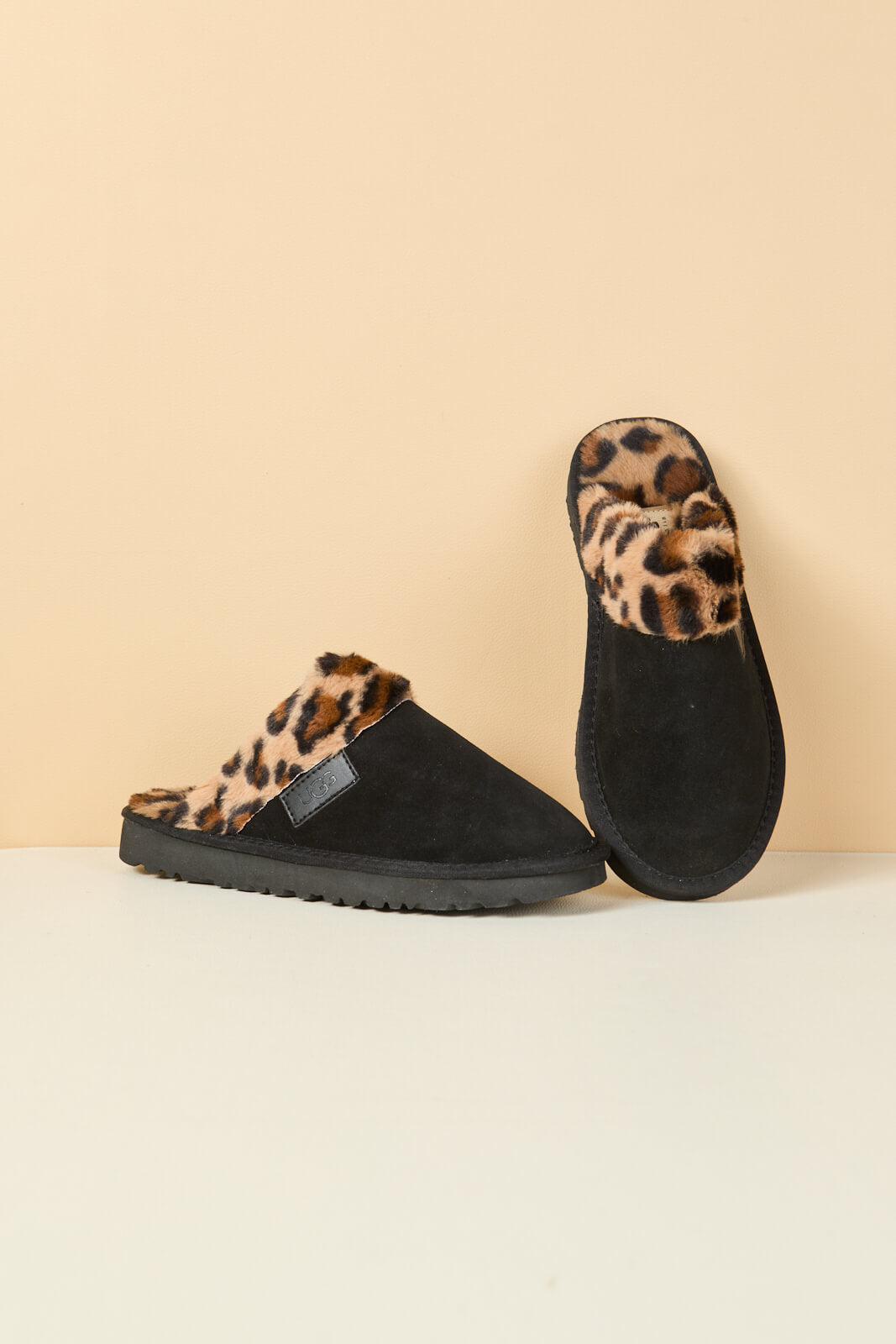 UGG Wild Whisper Animal Wool-Lined Slipper - Black