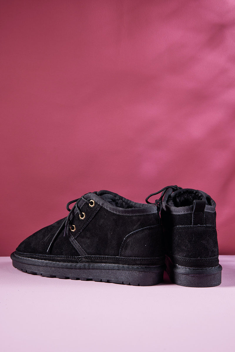 UGG Bellman Wool-Lined Lace-Up Boots - Black