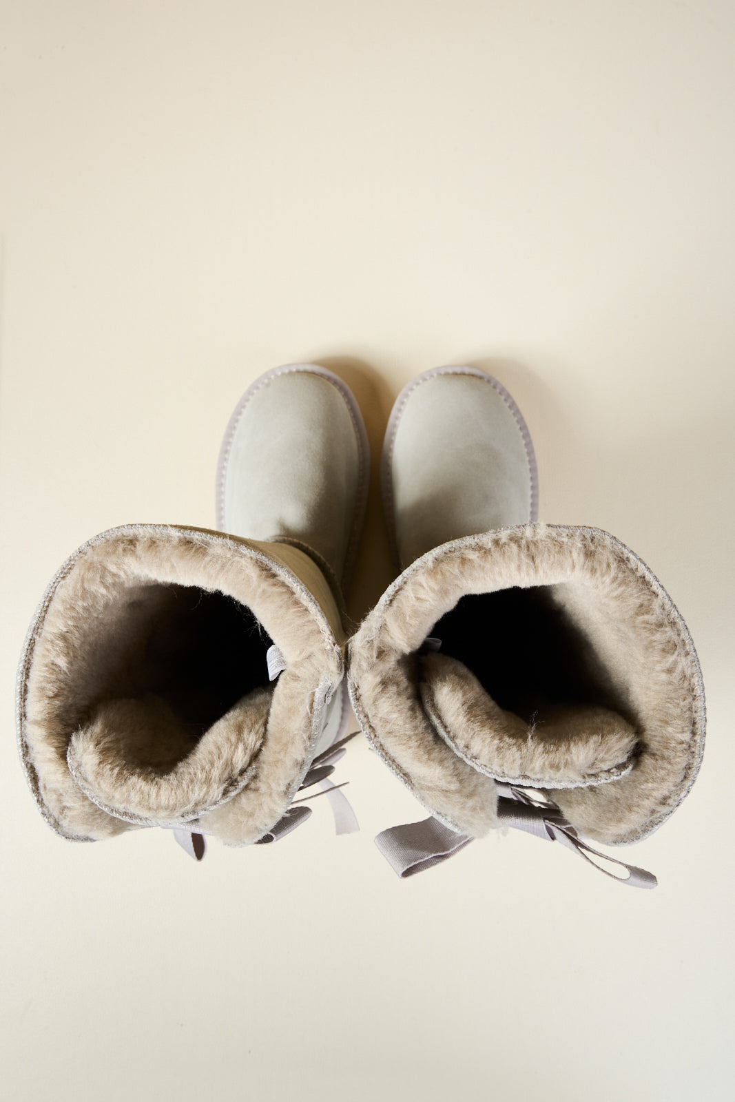 UGG Tri Ribbon Bow Suede Boots - Pale