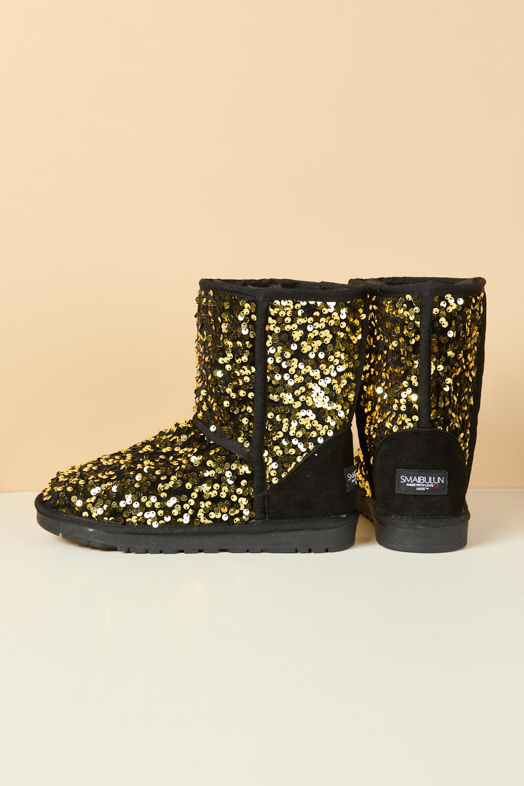 UGG Dallas Glam Sequin Shearling Boots - Gold