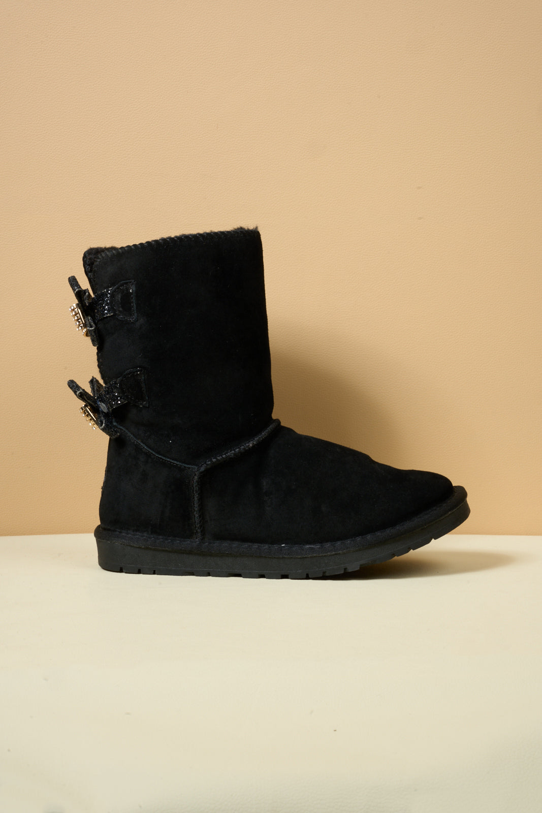 UGG Sequin Bling Ballet Bow Boots - Black