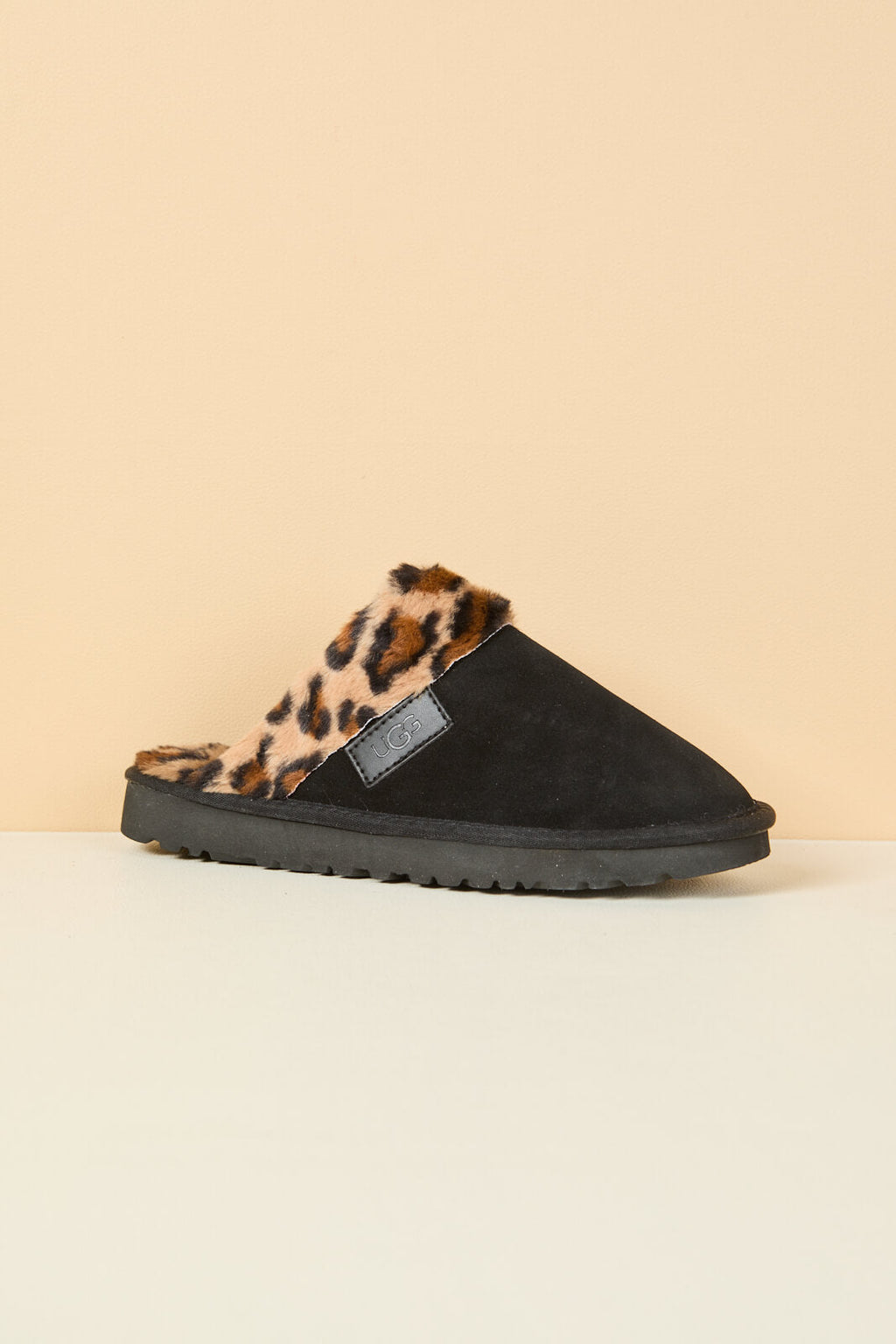 UGG Wild Whisper Animal Wool-Lined Slipper - Black