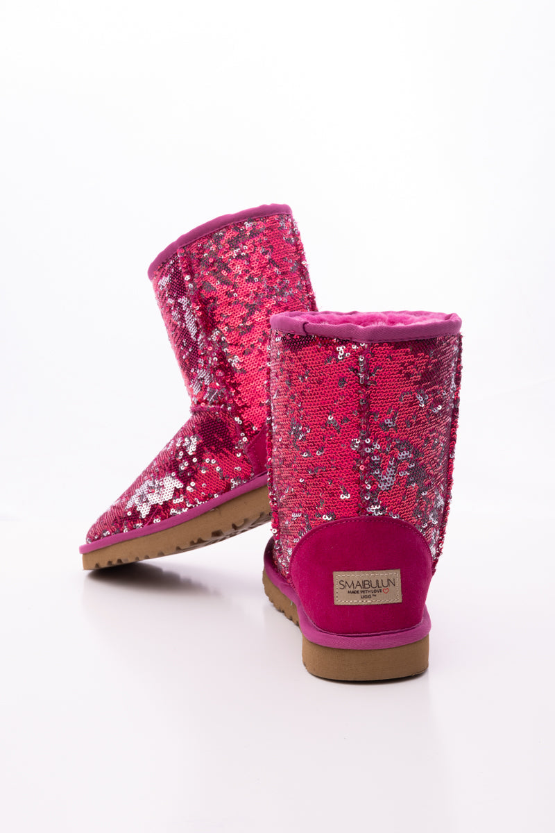 UGG Dallas Glam Sequin Shearling Boots - Rose Pink