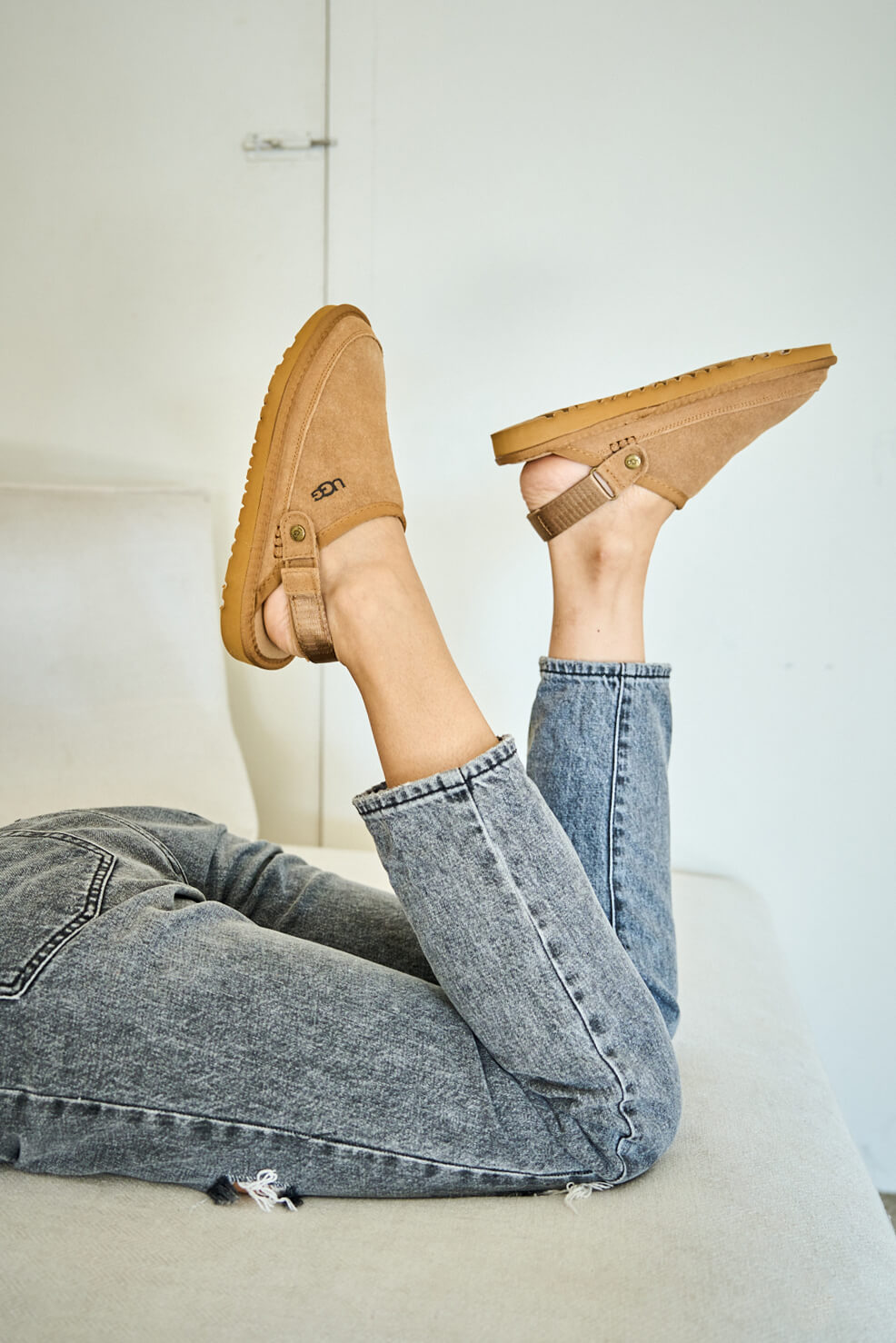 UGG Lyla Suede Slingback Scuff Slipper - Chestnut