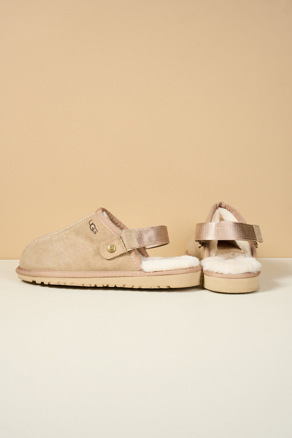 UGG Selena Wool-Lined Slingback Sandals - Sand