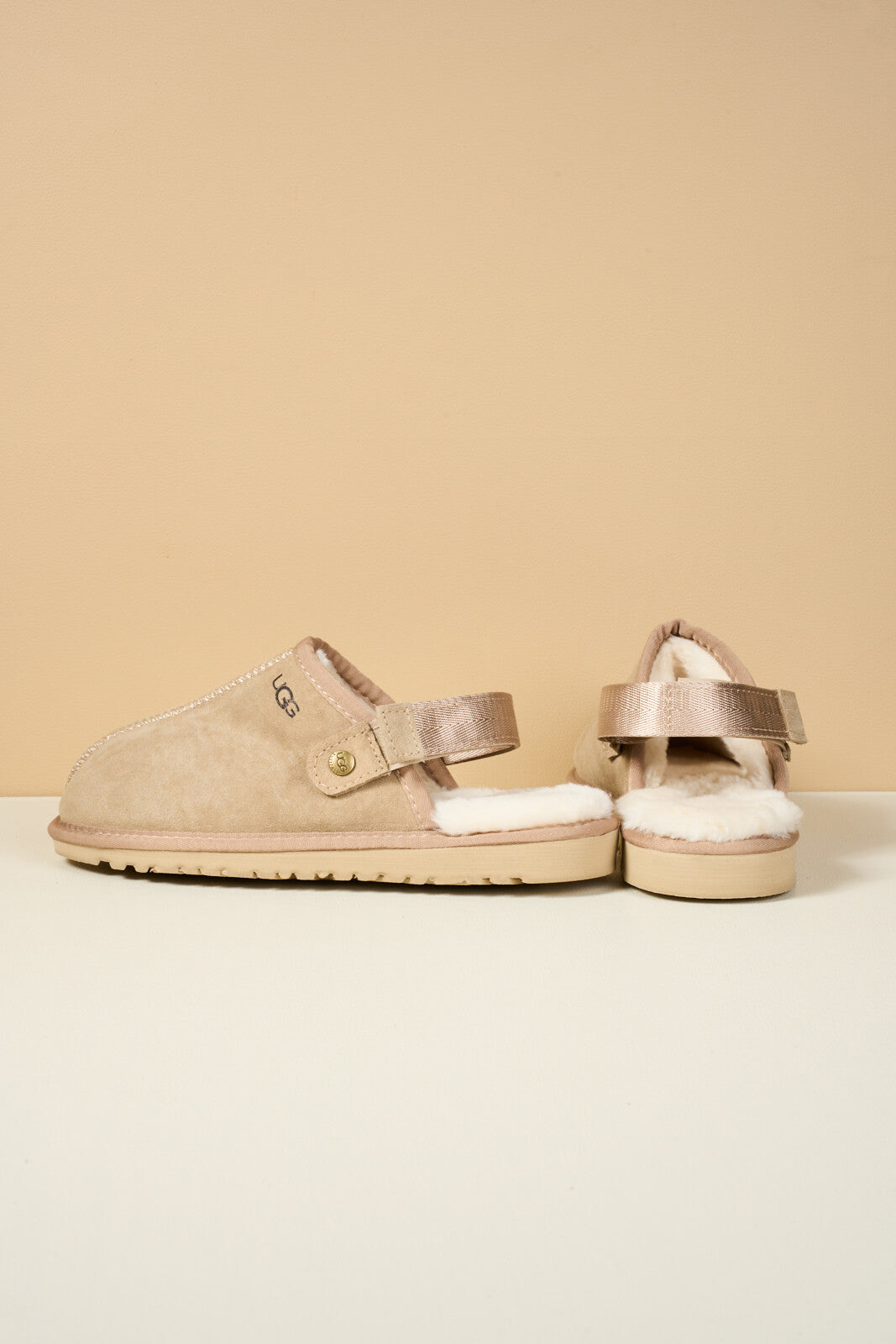 UGG Selena Wool-Lined Slingback Sandals - Sand