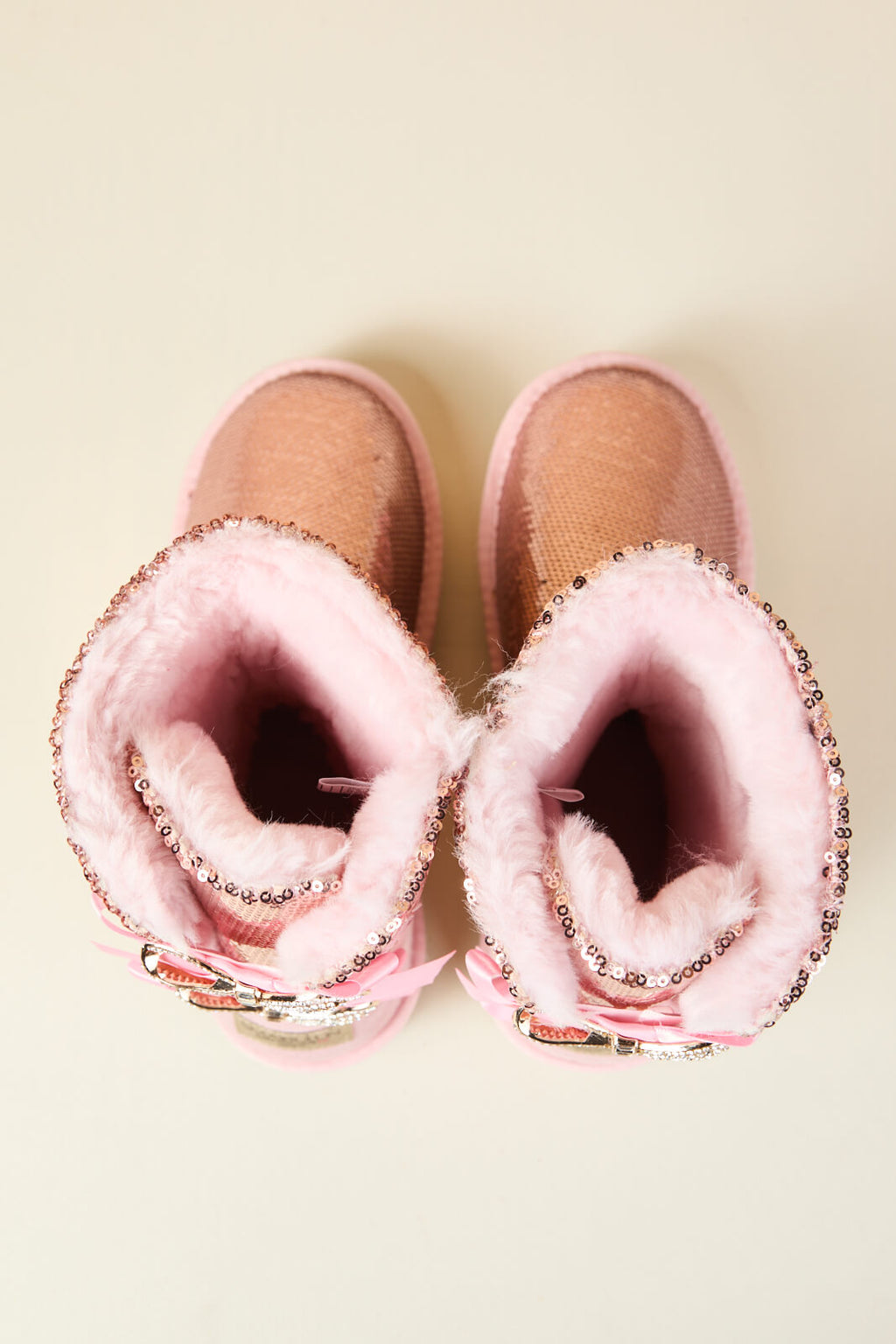 UGG Haute Holidays Sequin Glam Shearling Boots - Pink