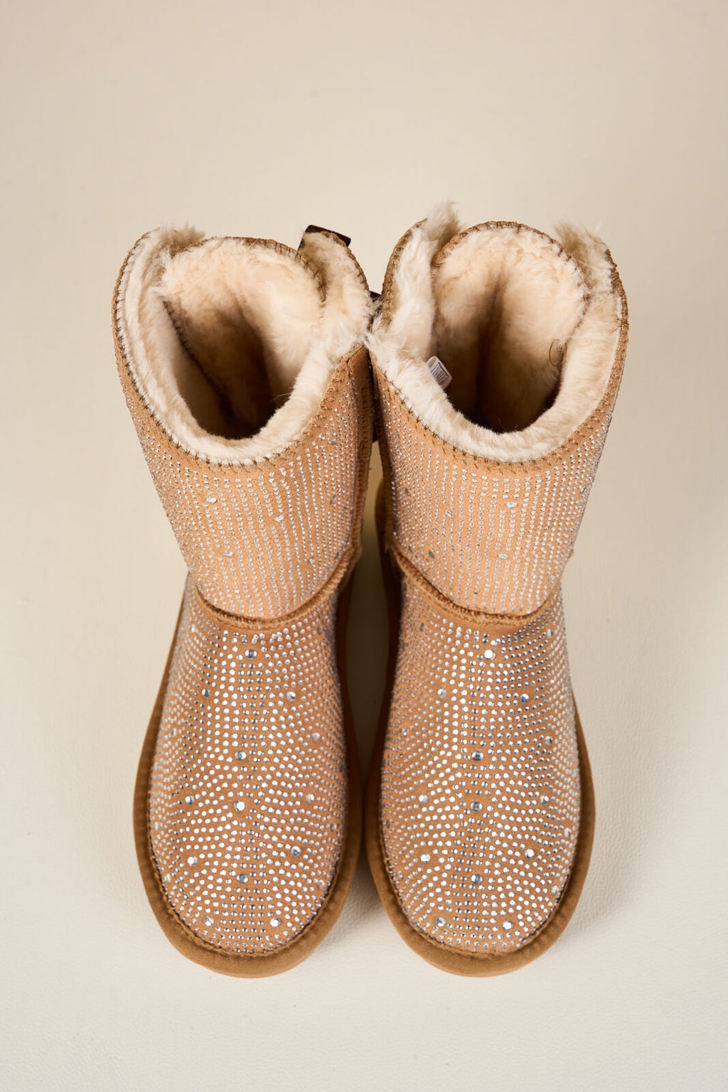 UGG Tay Tay Shine On Stage Diamond Bows Suede Boots - Chestnut