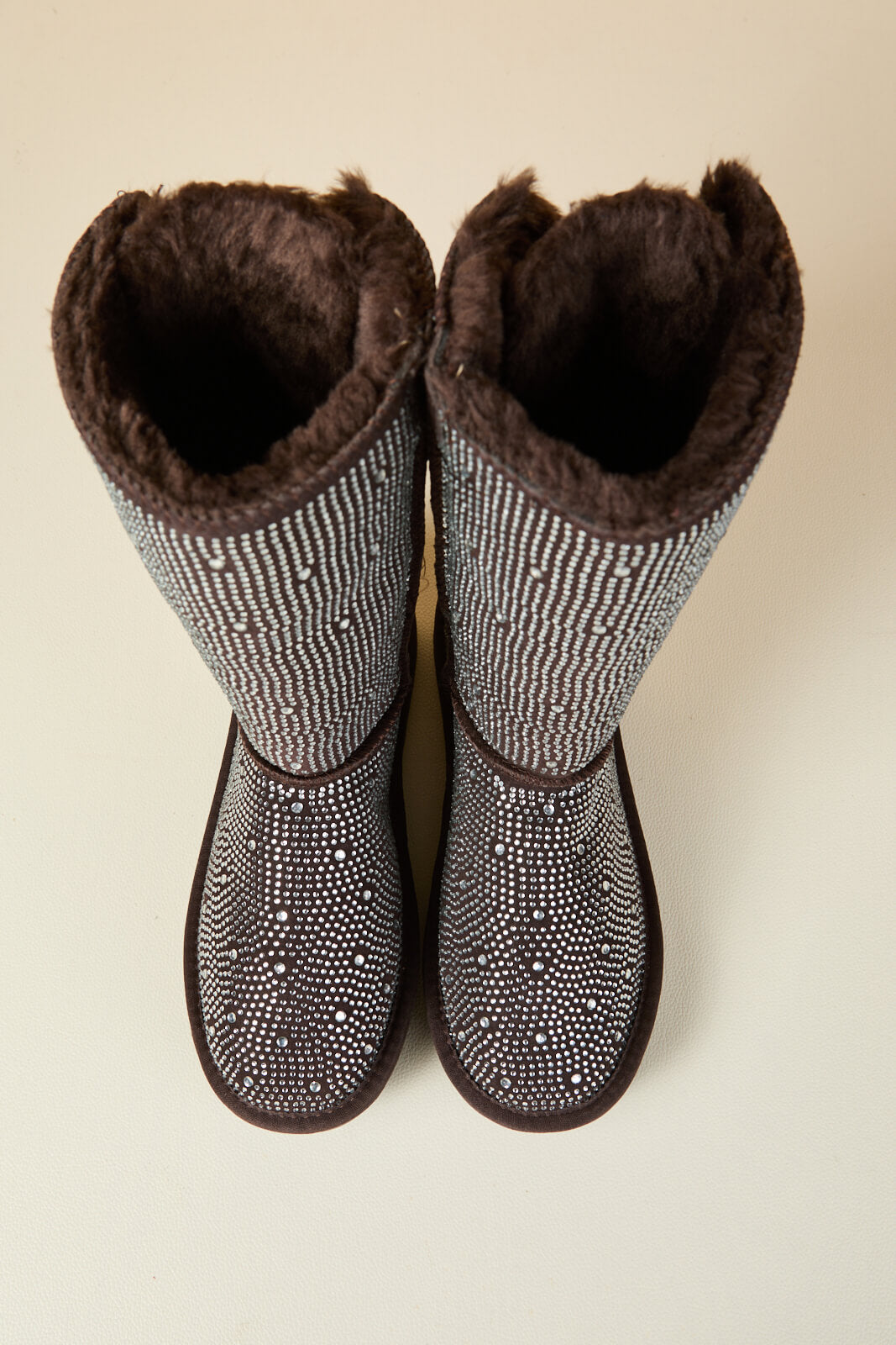 UGG Swifties Diamond Stage Ribbon Bows Suede Boots - Brown