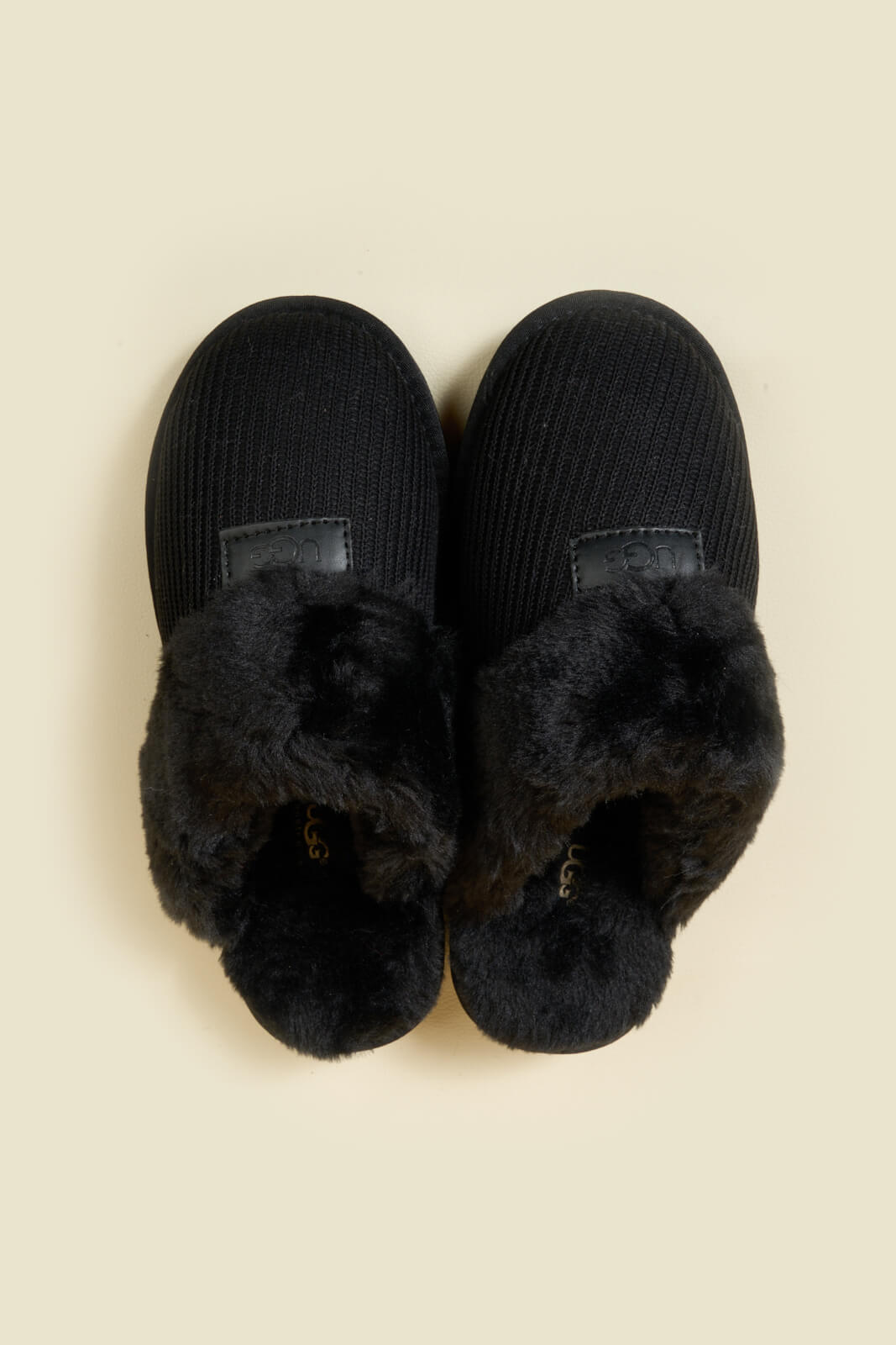 UGG Corduroy Knit Wool Blend Slipper - Black