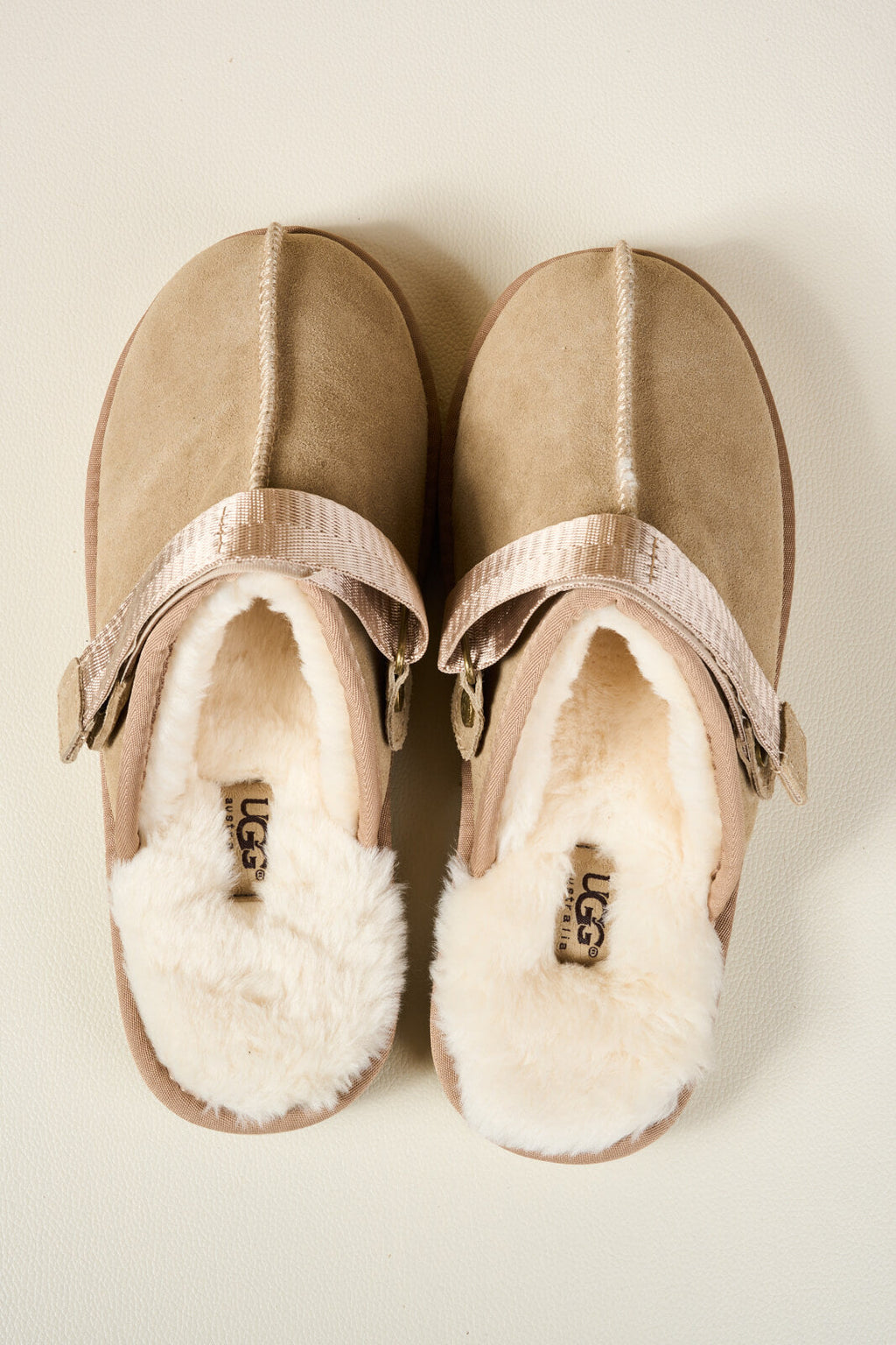 UGG Selena Wool-Lined Slingback Sandals - Sand