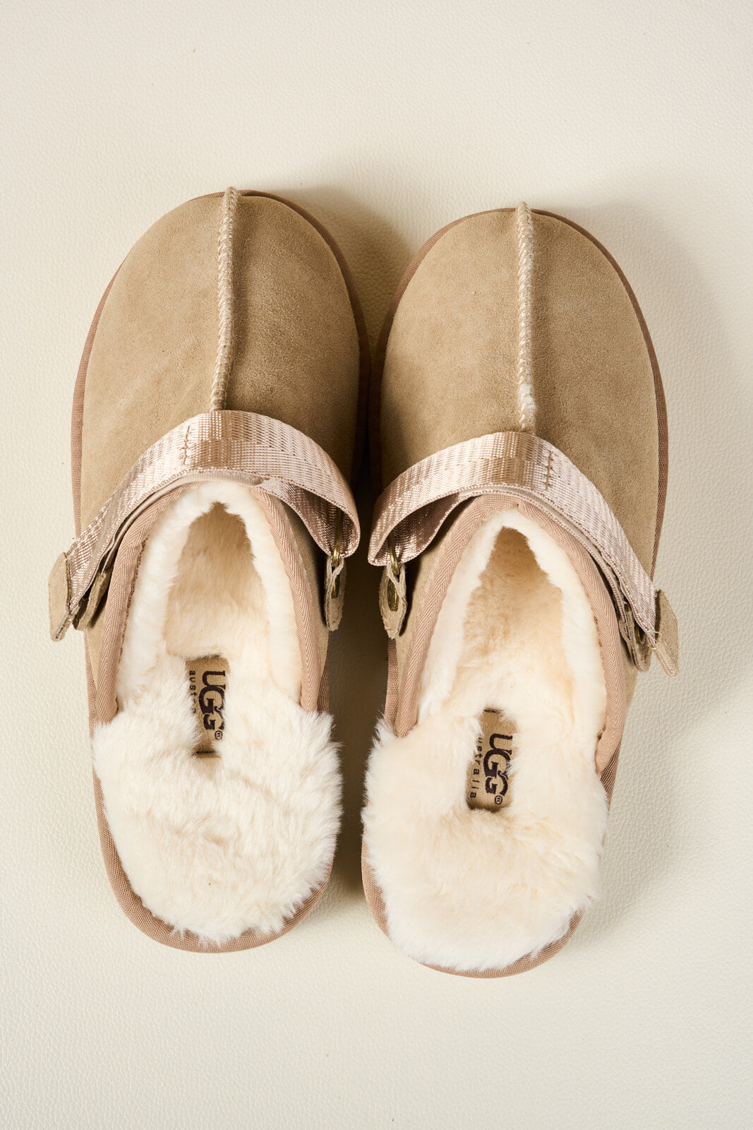 UGG Selena Wool-Lined Slingback Sandals - Sand