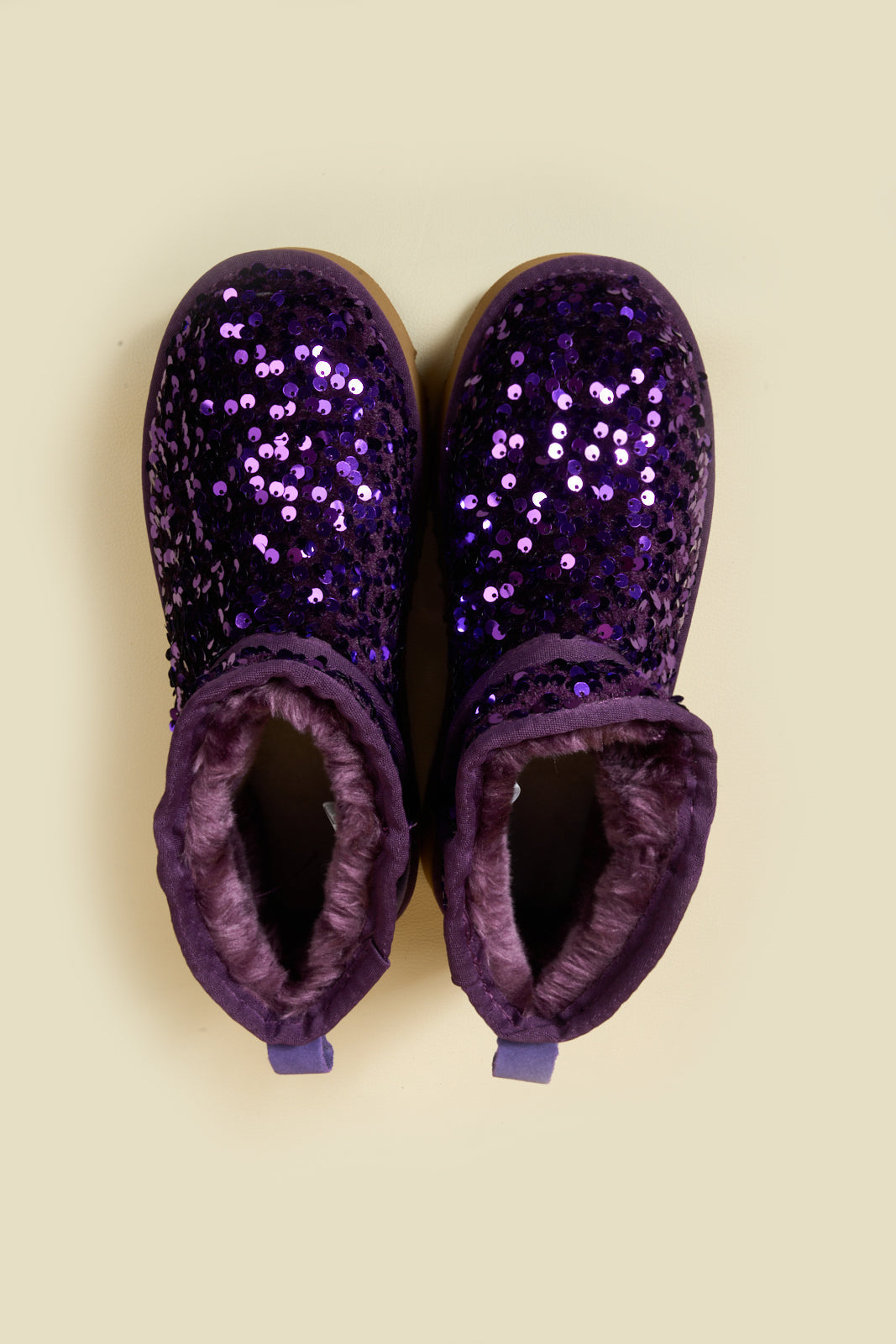 UGG Mini Glitter Low Ankle Platform Boots - Purple