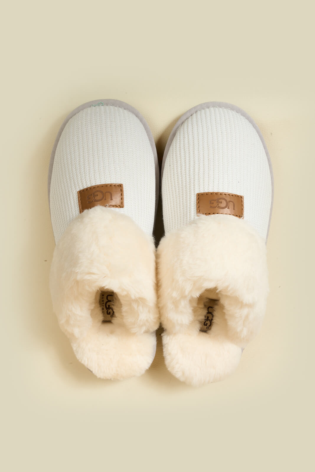 UGG Corduroy Knit Wool Blend Slipper - White