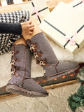 UGG Swifties Diamond Stage Ribbon Bows Suede Boots - Brown