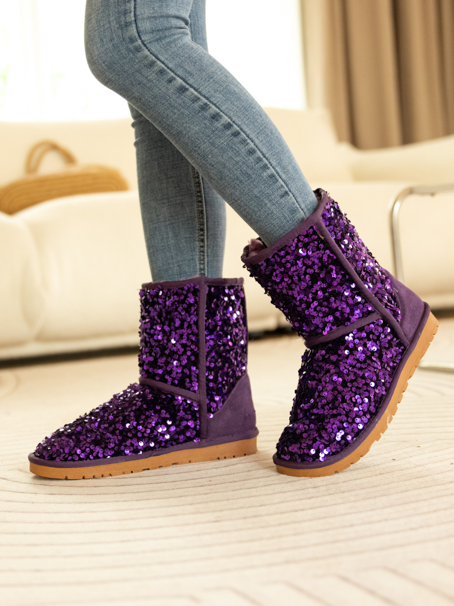 UGG Dallas Glam Sequin Shearling Boots - Purple