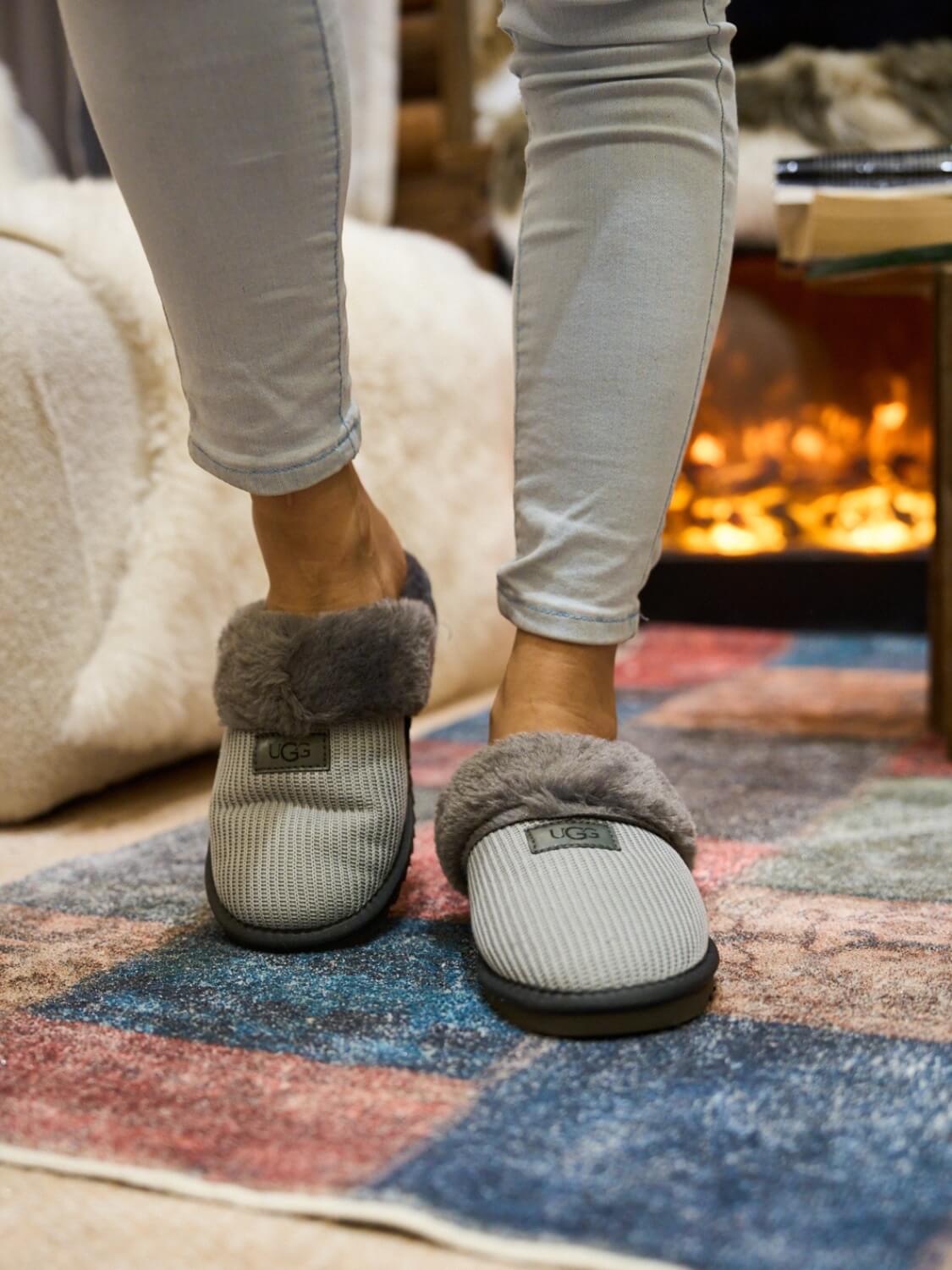 UGG Corduroy Knit Wool Blend Slipper - Grey