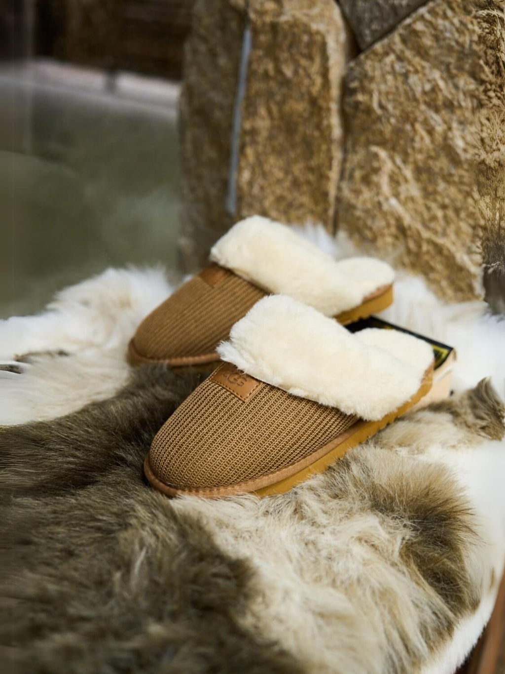 UGG Corduroy Knit Wool Blend Slipper - Chestnut