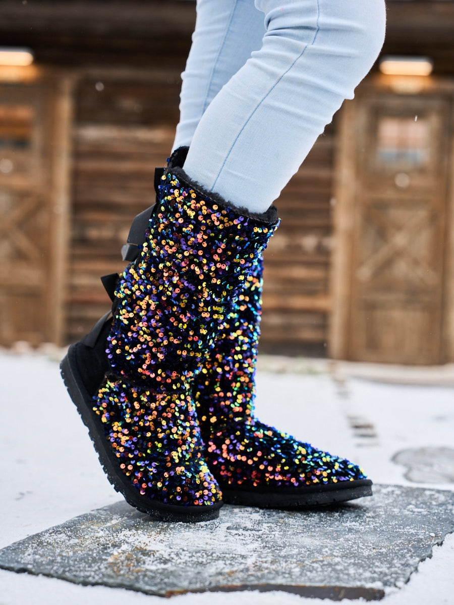 UGG Tay Swift Celebration Rhinestone Bailey Bow Sequin Boots - Multi