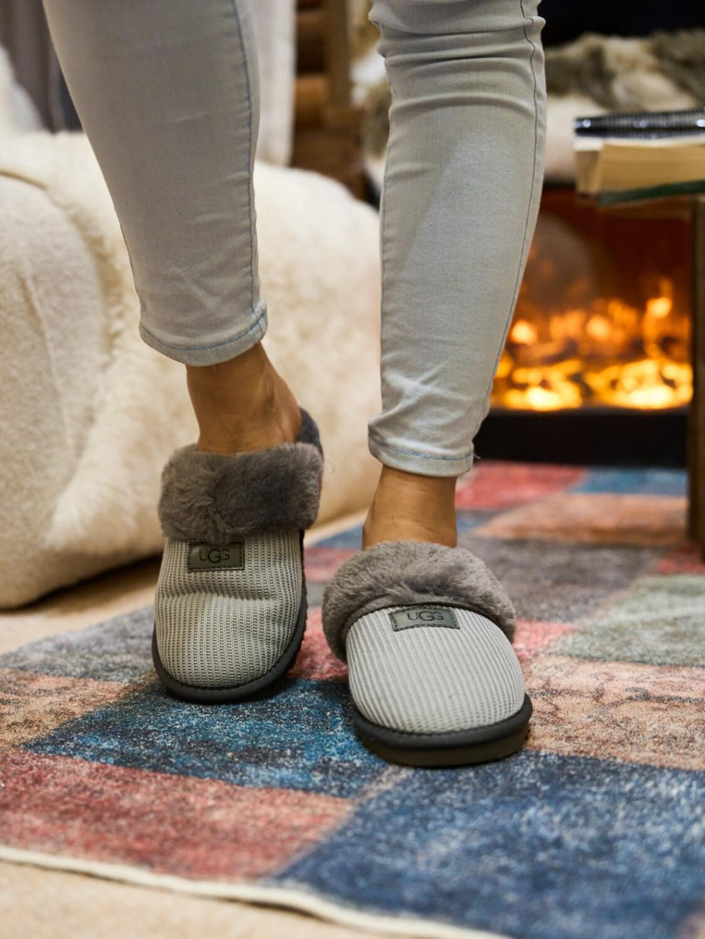 UGG Corduroy Knit Wool Blend Slipper - Grey