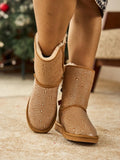 UGG Tay Tay Shine On Stage Diamond Bows Suede Boots - Chestnut