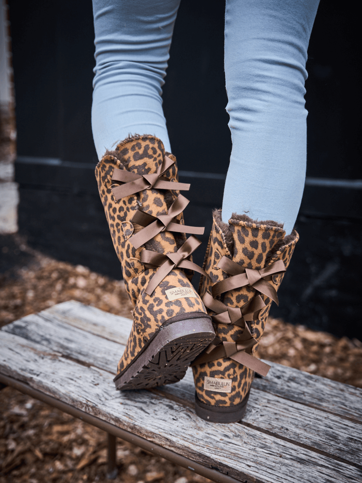 UGG Tri Ribbon Bow Suede Boots - Cheetah