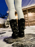 UGG Tri Ribbon Bow Suede Boots - Black