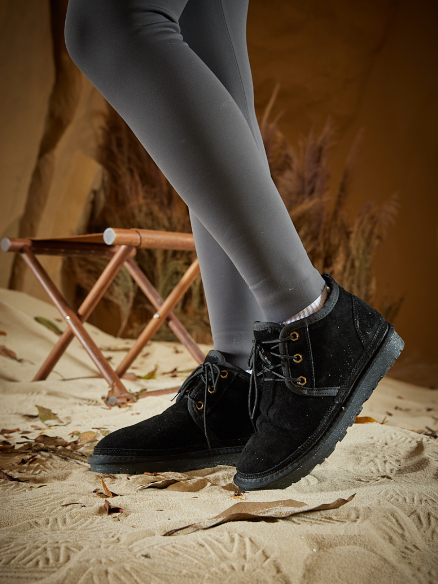 UGG Bellman Wool-Lined Lace-Up Boots - Black