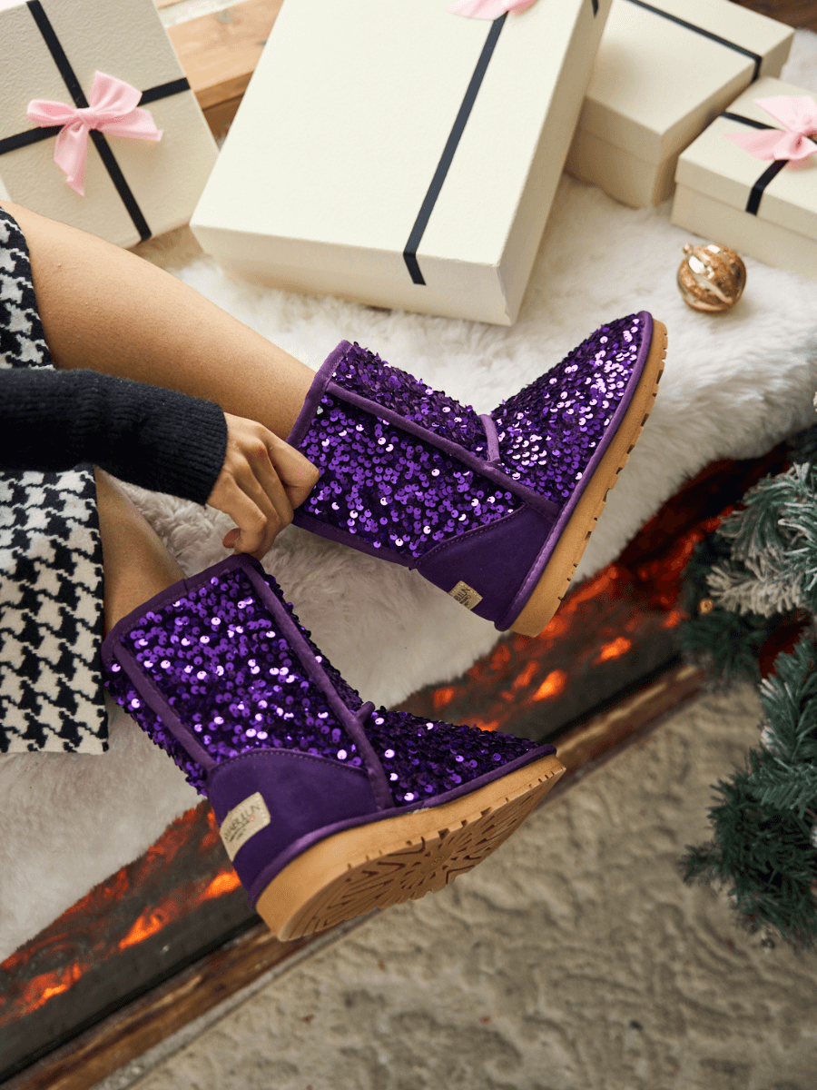 UGG Dallas Glam Sequin Shearling Boots - Violet