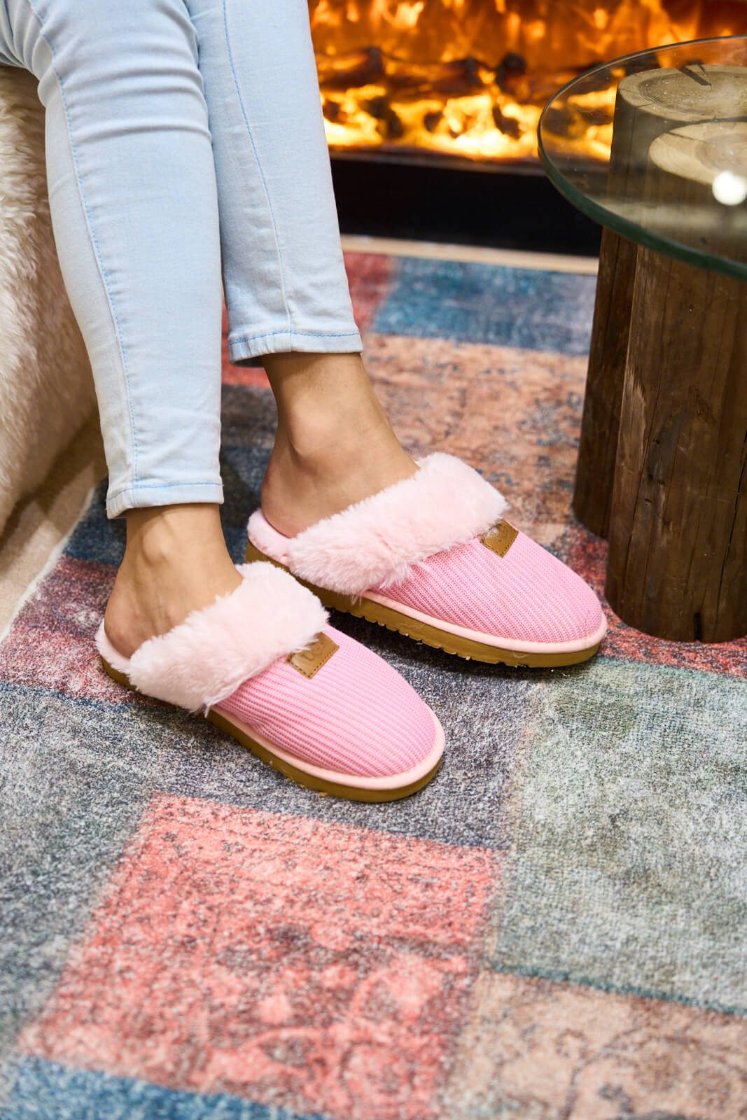 UGG Corduroy Knit Wool Blend Slipper - Pink