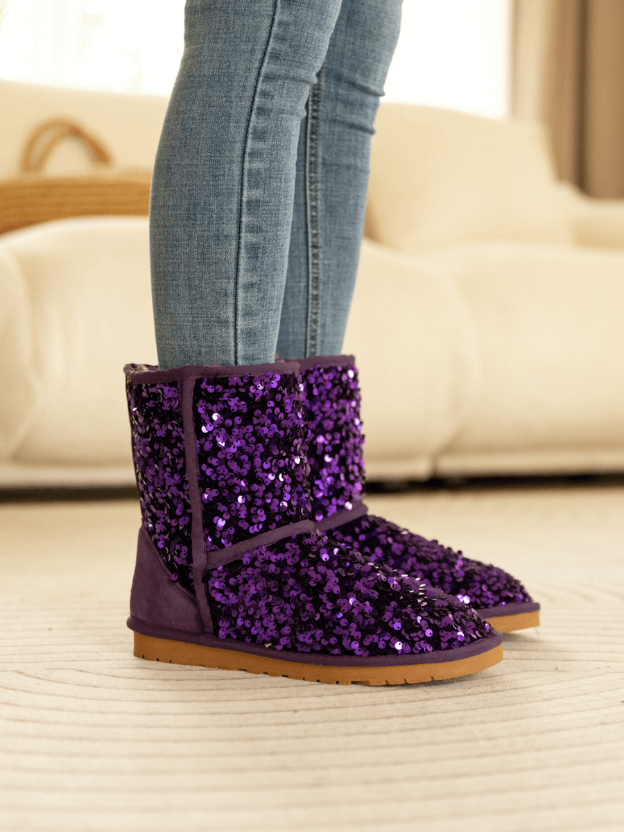 UGG Dallas Glam Sequin Shearling Boots - Purple